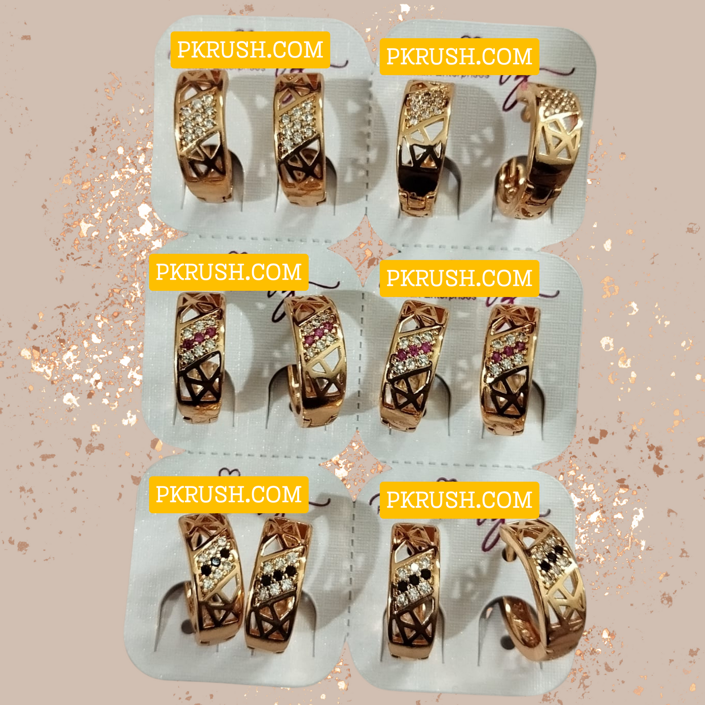 New Trendy Golden Ear Tops with Stone Engraving Fashion In Jewelry - PK RUSH