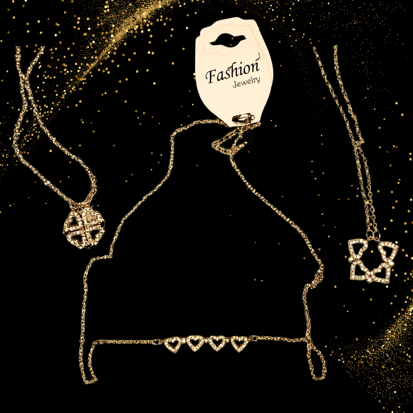 Golden Chain with Heart Pendant - PK RUSH