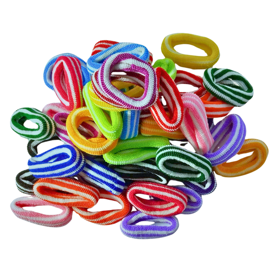 Pack of 20 Elastic Ring Ponies For Women Multicolor Hair Ties