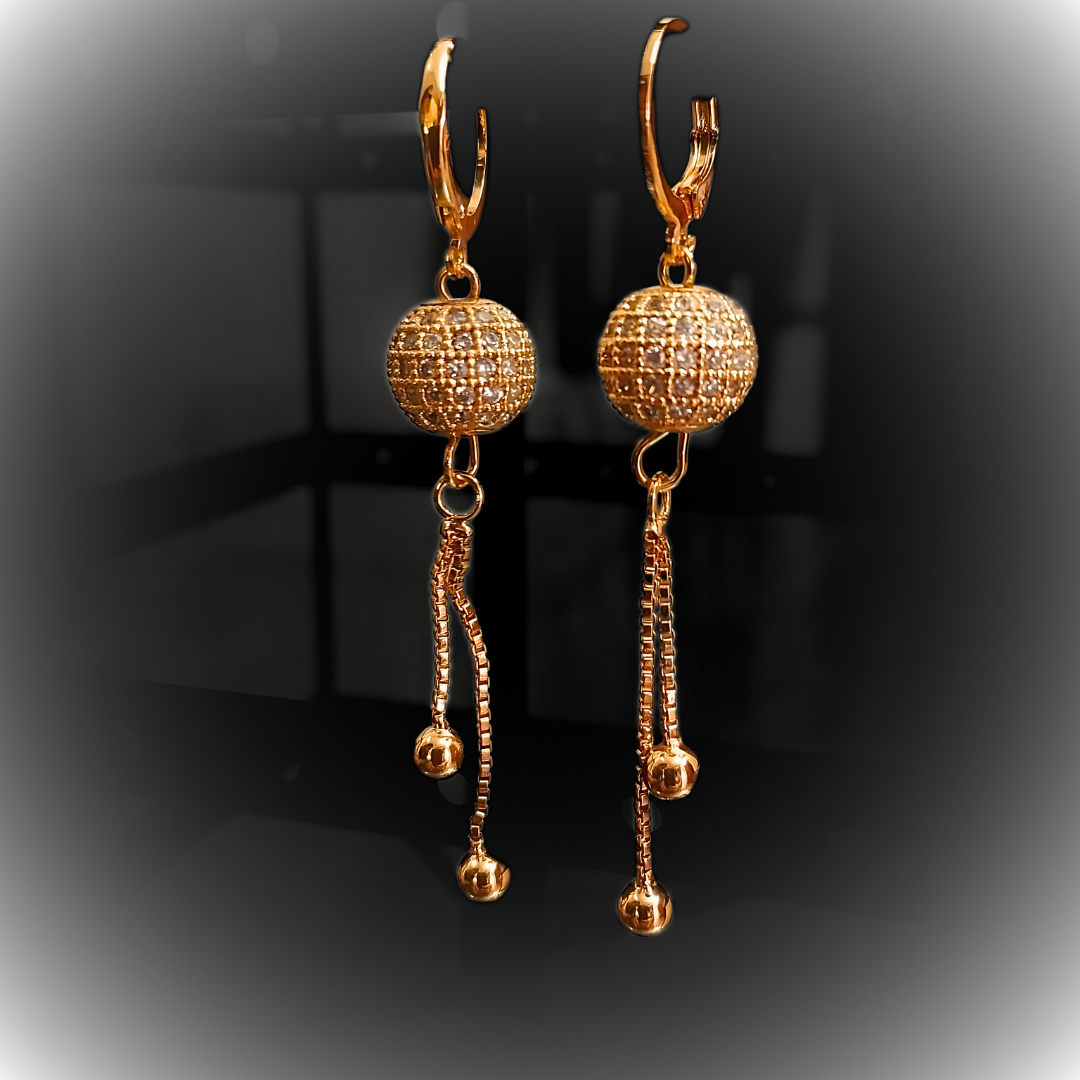 PK RUSH - Signature Earring Gold Indian Bali with Chain