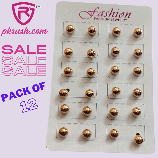 Pack of 12 Ladies Ear Studs - PK RUSH